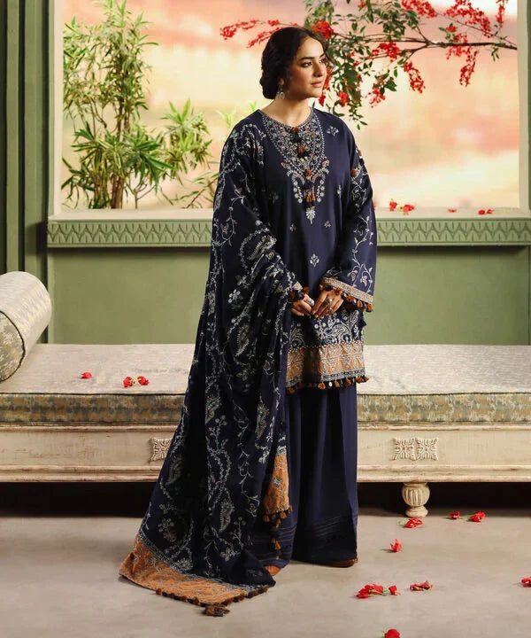 Sapphire | Fall Winter 25 | 3 Piece - Embroidered Cotton Karandi Suit 0U3PESD25V82