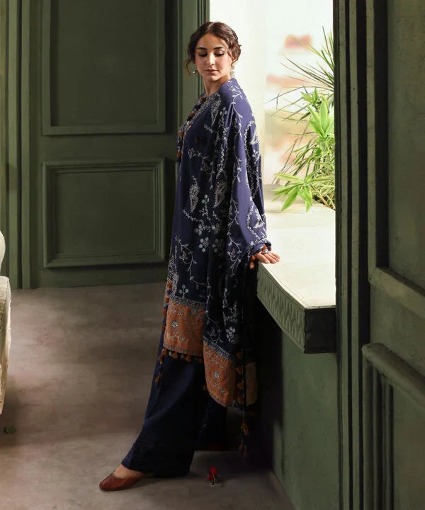 Sapphire | Fall Winter 25 | 3 Piece - Embroidered Cotton Karandi Suit 0U3PESD25V82