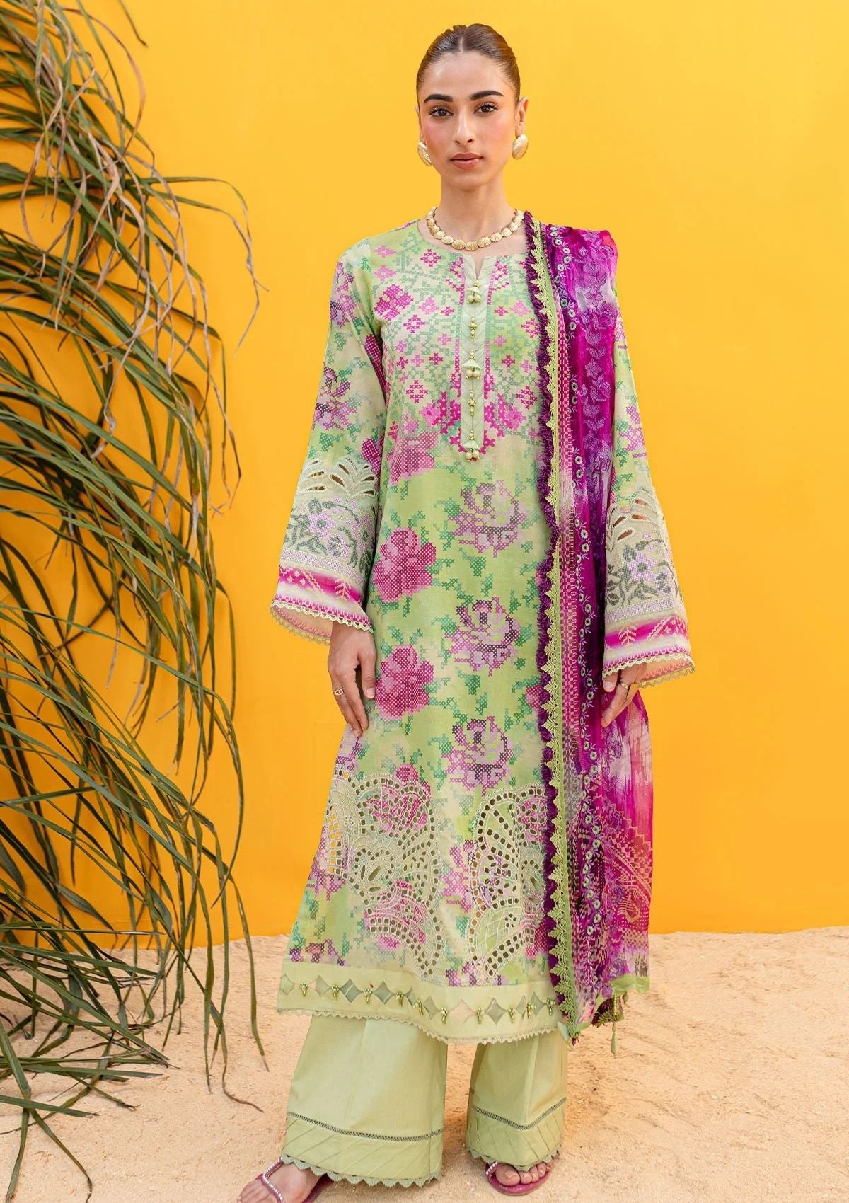 Lawn Collection - Nureh - Gardenia - Embroidered 24 - NS#139 - Official Nureh - Agha Fabrics UK