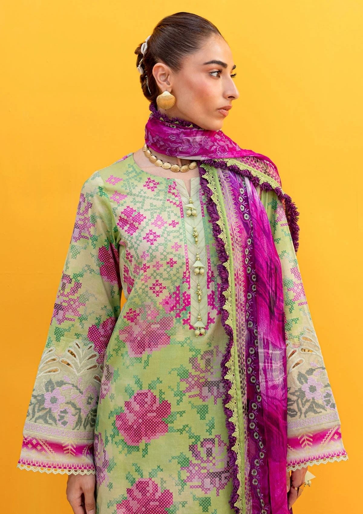 Lawn Collection - Nureh - Gardenia - Embroidered 24 - NS#139 - Official Nureh - Agha Fabrics UK