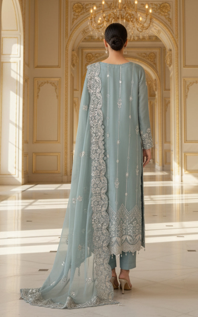 Threads and Motifs | Formal Dresses 25 | Embroidered Shirt With Trouser And Dupatta