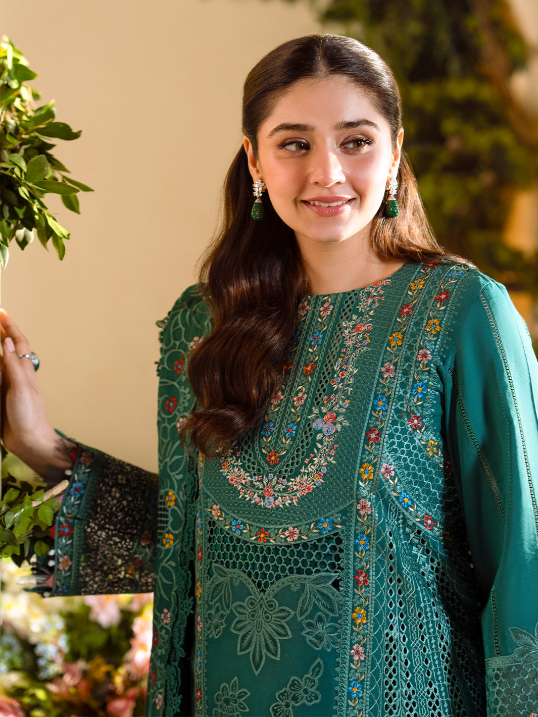 Bin Ilyas | Freesia Embroidered Lawn 25 | 102 - A - Official Bin Ilyas - Agha Fabrics UK