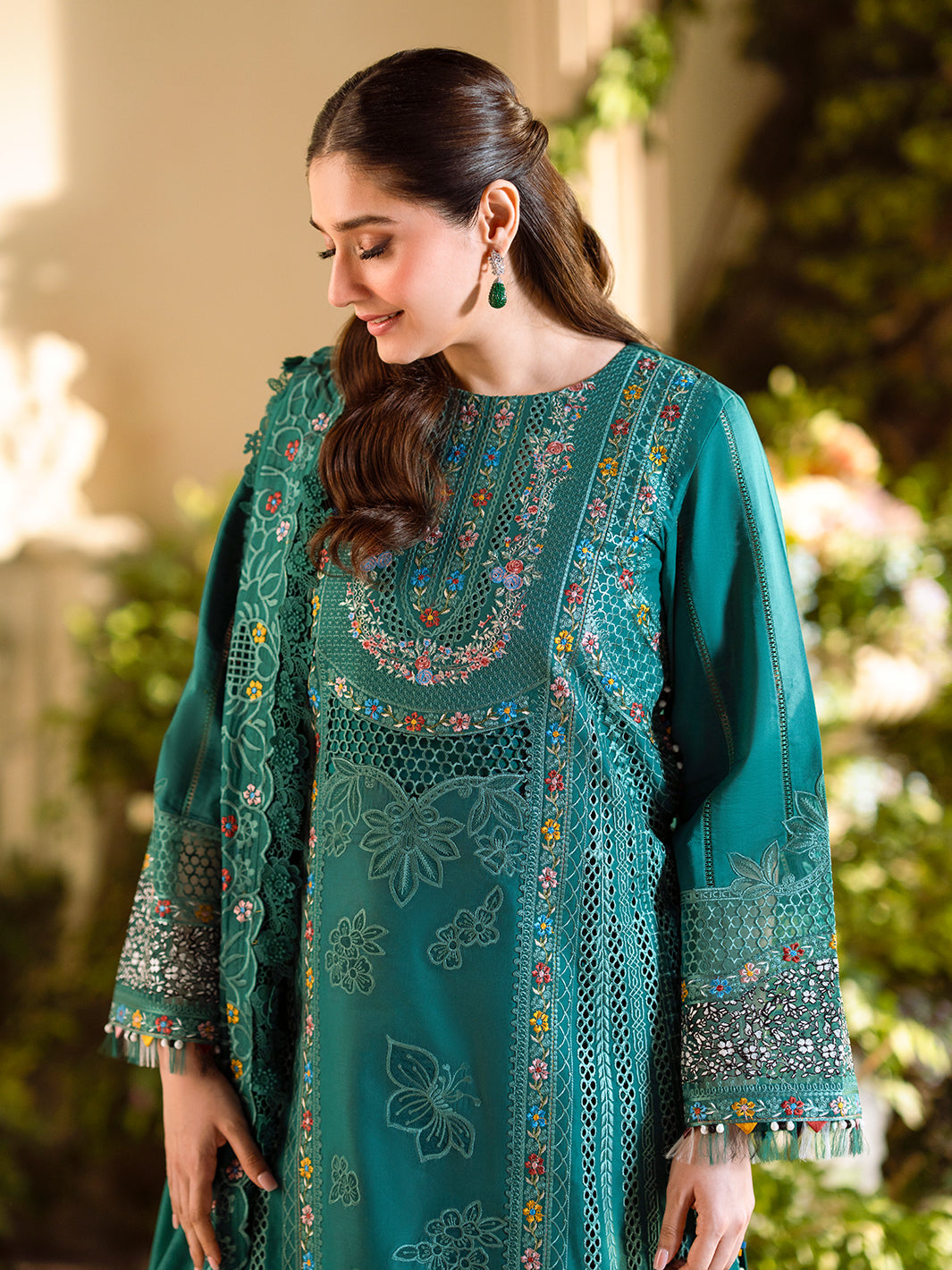 Bin Ilyas | Freesia Embroidered Lawn 25 | 102 - A - Official Bin Ilyas - Agha Fabrics UK