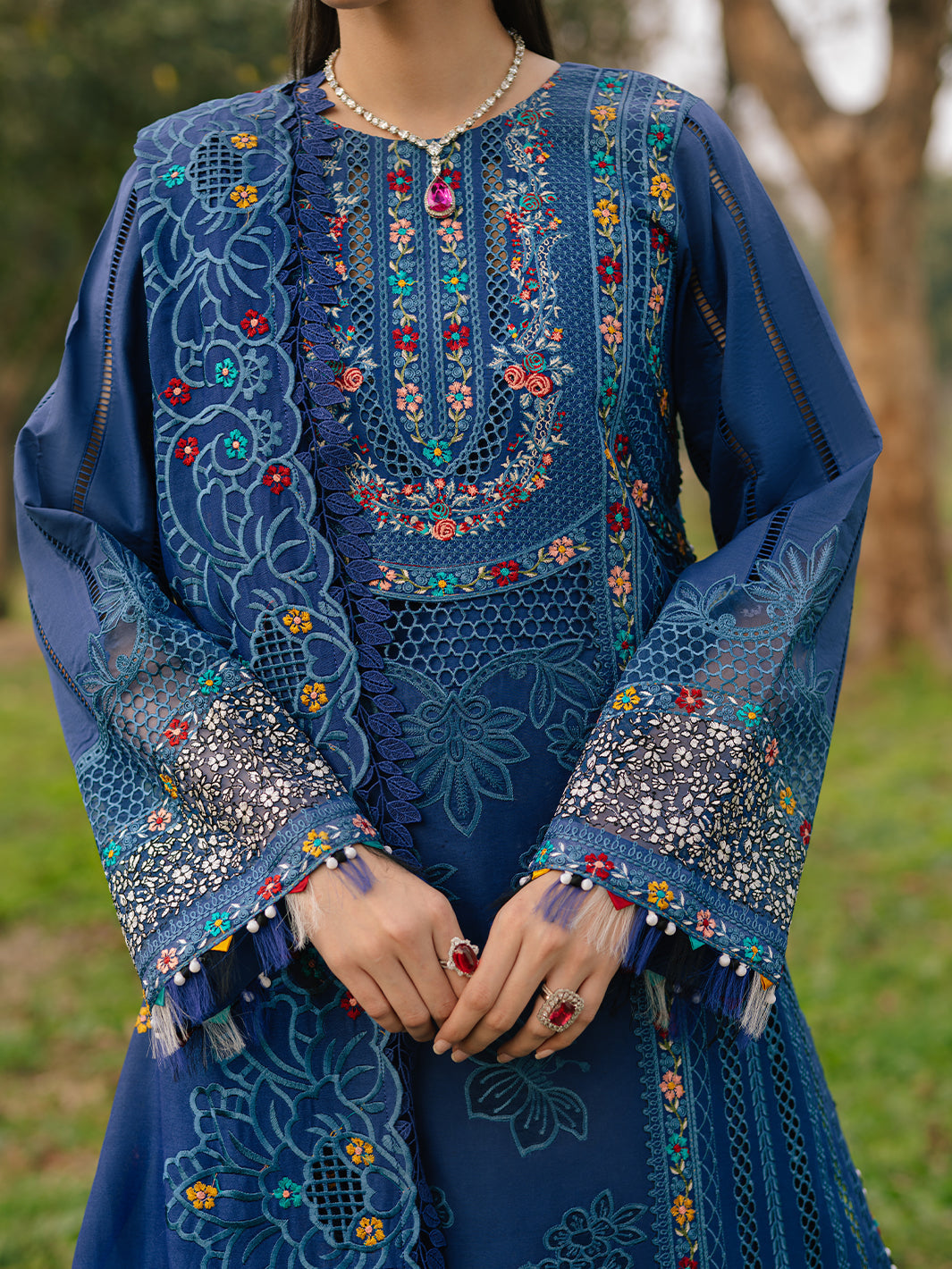 Bin Ilyas | Freesia Embroidered Lawn 25 | 102 - B - Official Bin Ilyas - Agha Fabrics UK