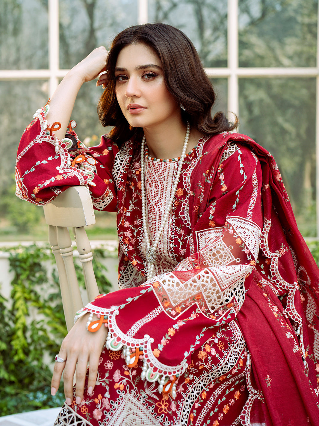 Bin Ilyas | Freesia Embroidered Lawn 25 | 103 - A - Official Bin Ilyas - Agha Fabrics UK