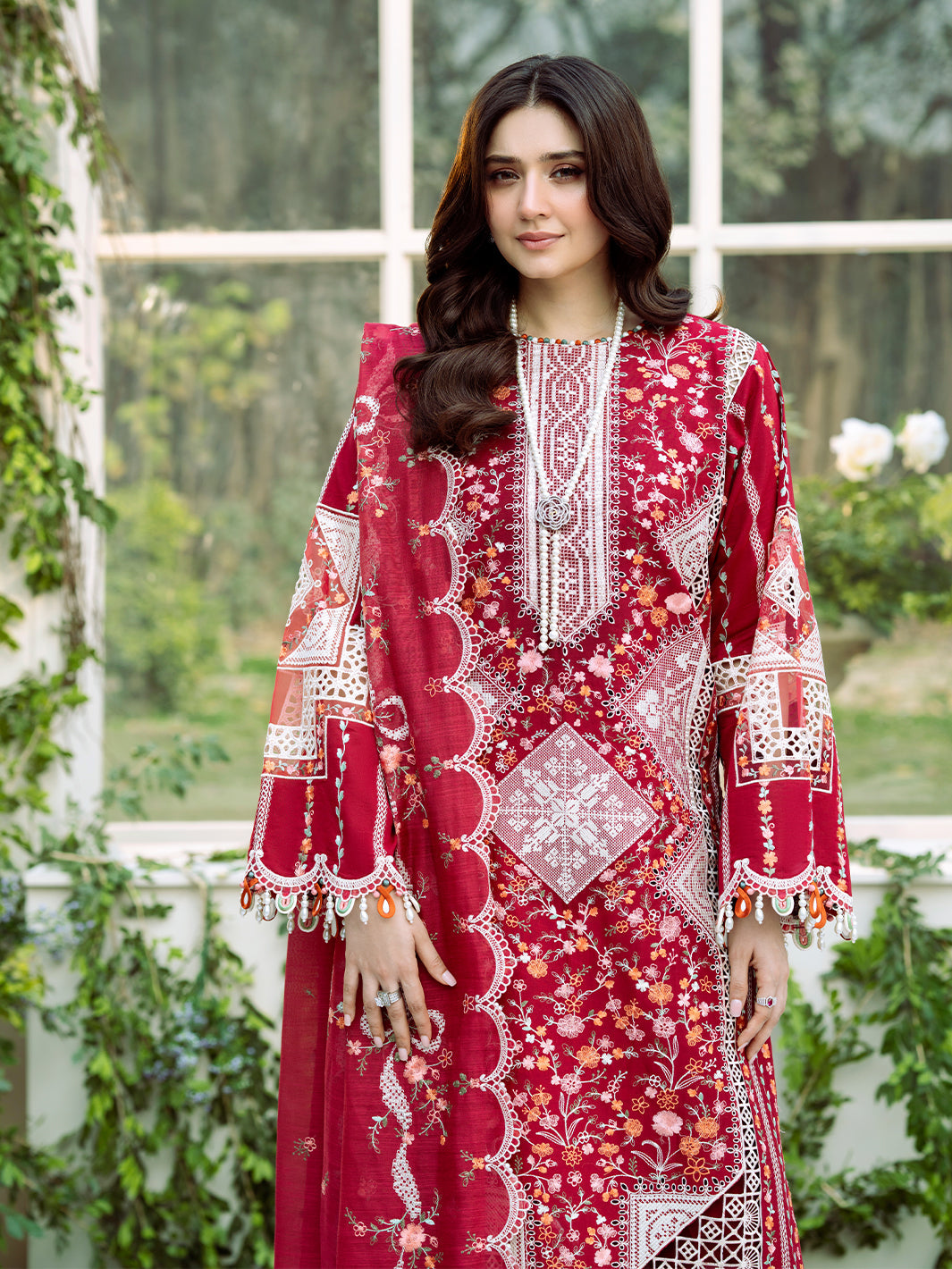 Bin Ilyas | Freesia Embroidered Lawn 25 | 103 - A - Official Bin Ilyas - Agha Fabrics UK
