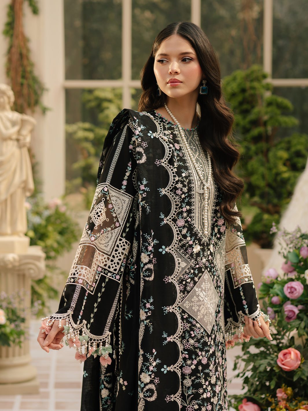 Bin Ilyas | Freesia Embroidered Lawn 25 | 103 - B - Official Bin Ilyas - Agha Fabrics UK