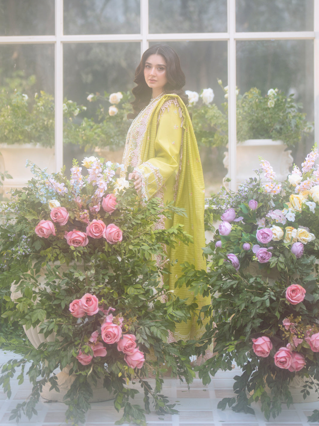 Bin Ilyas | Freesia Embroidered Lawn 25 | 105 - A - Official Bin Ilyas - Agha Fabrics UK