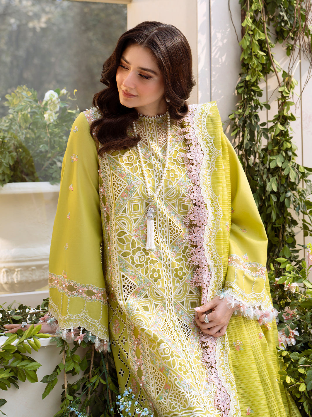 Bin Ilyas | Freesia Embroidered Lawn 25 | 105 - A - Official Bin Ilyas - Agha Fabrics UK