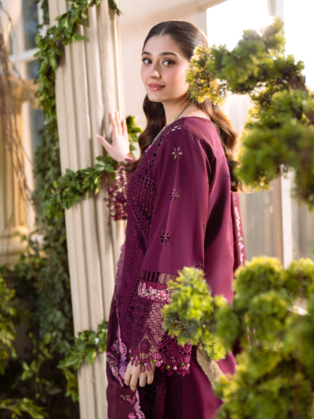 Bin Ilyas | Freesia Embroidered Lawn 25 | 106 - A - Official Bin Ilyas - Agha Fabrics UK