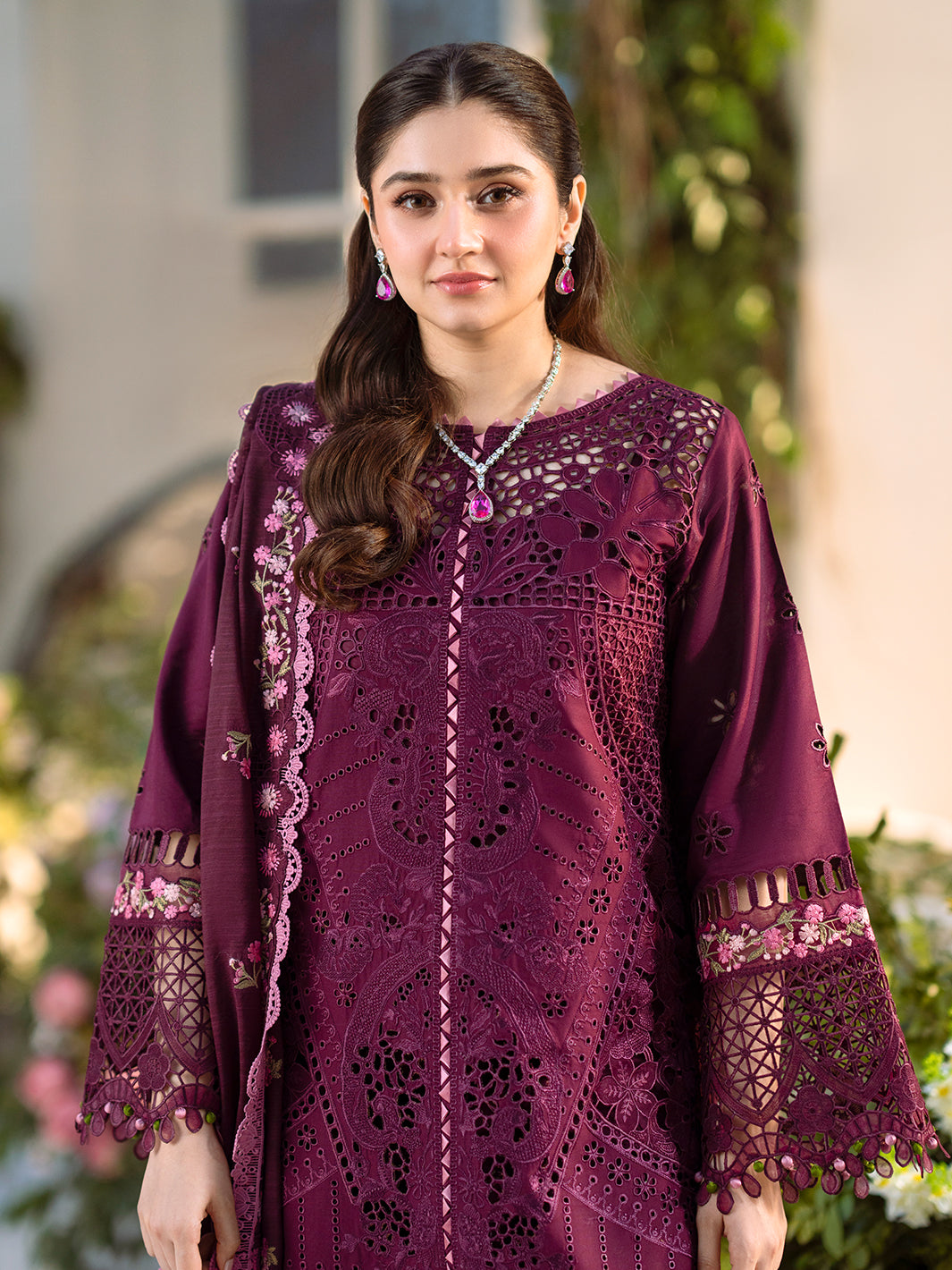 Bin Ilyas | Freesia Embroidered Lawn 25 | 106 - A - Official Bin Ilyas - Agha Fabrics UK