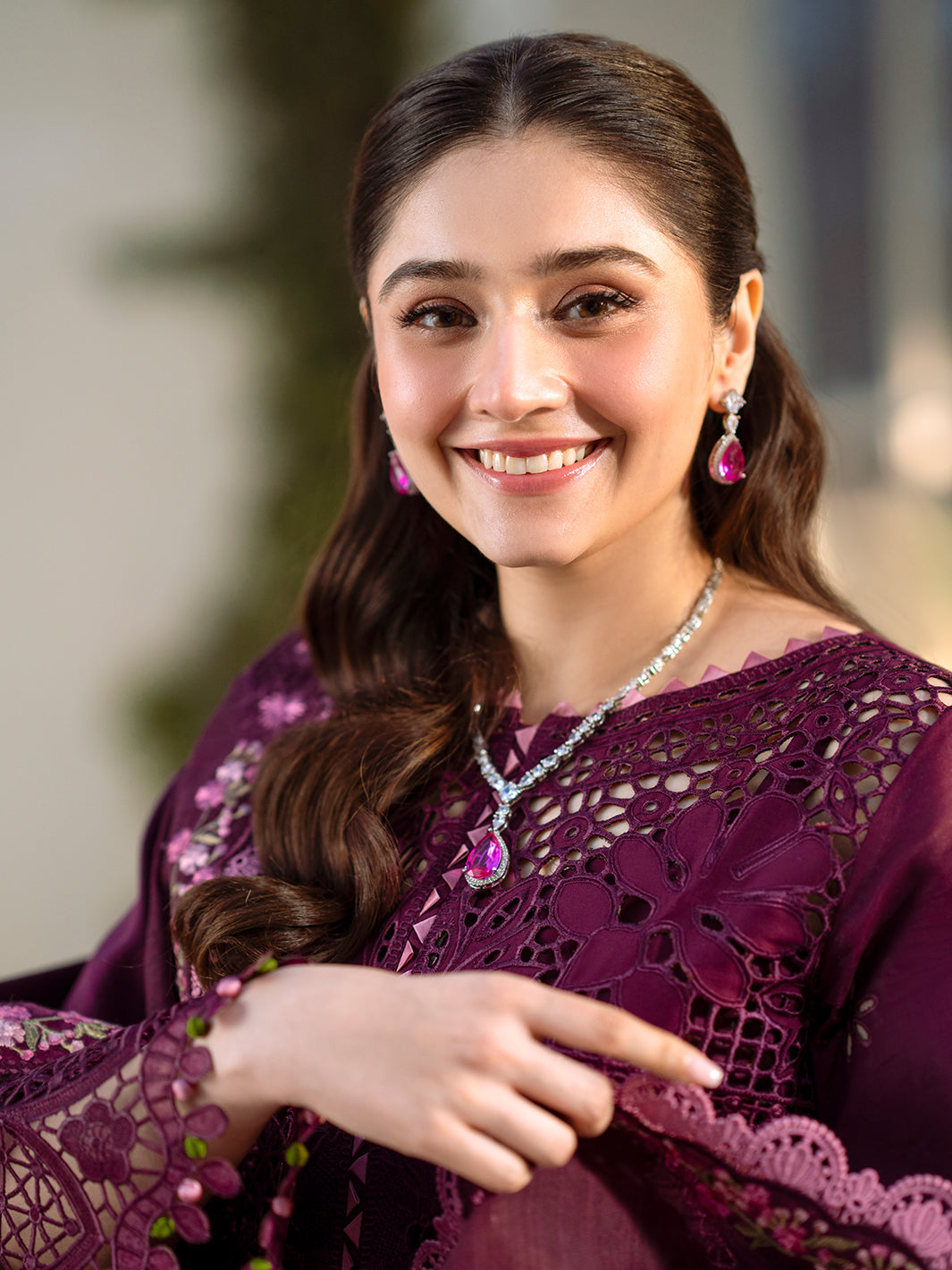 Bin Ilyas | Freesia Embroidered Lawn 25 | 106 - A - Official Bin Ilyas - Agha Fabrics UK