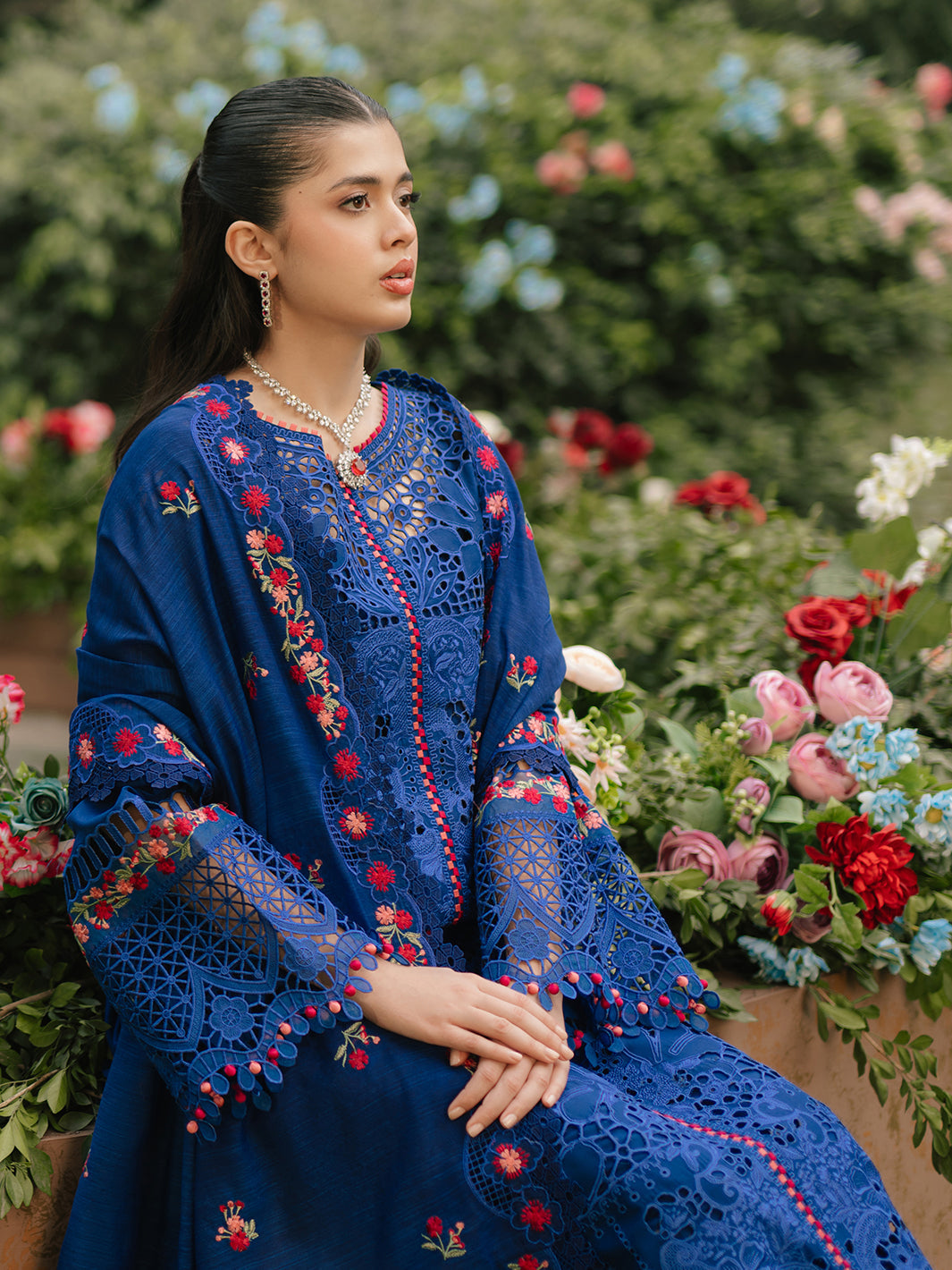 Bin Ilyas | Freesia Embroidered Lawn 25 | 106 - B - Official Bin Ilyas - Agha Fabrics UK