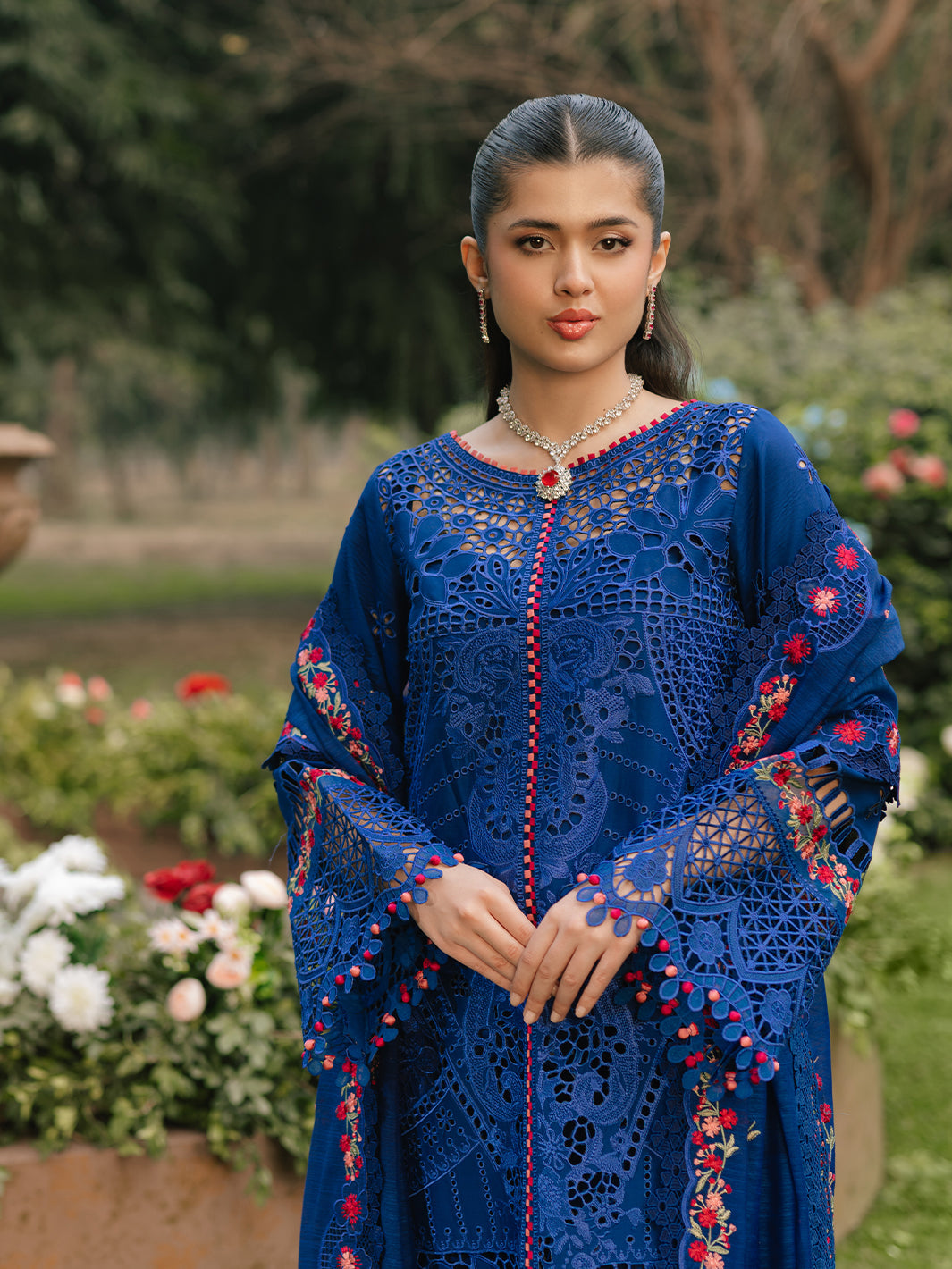 Bin Ilyas | Freesia Embroidered Lawn 25 | 106 - B - Official Bin Ilyas - Agha Fabrics UK