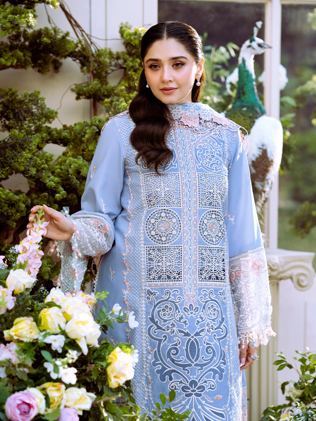 Bin Ilyas | Freesia Embroidered Lawn 25 | 107 - A - Official Bin Ilyas - Agha Fabrics UK