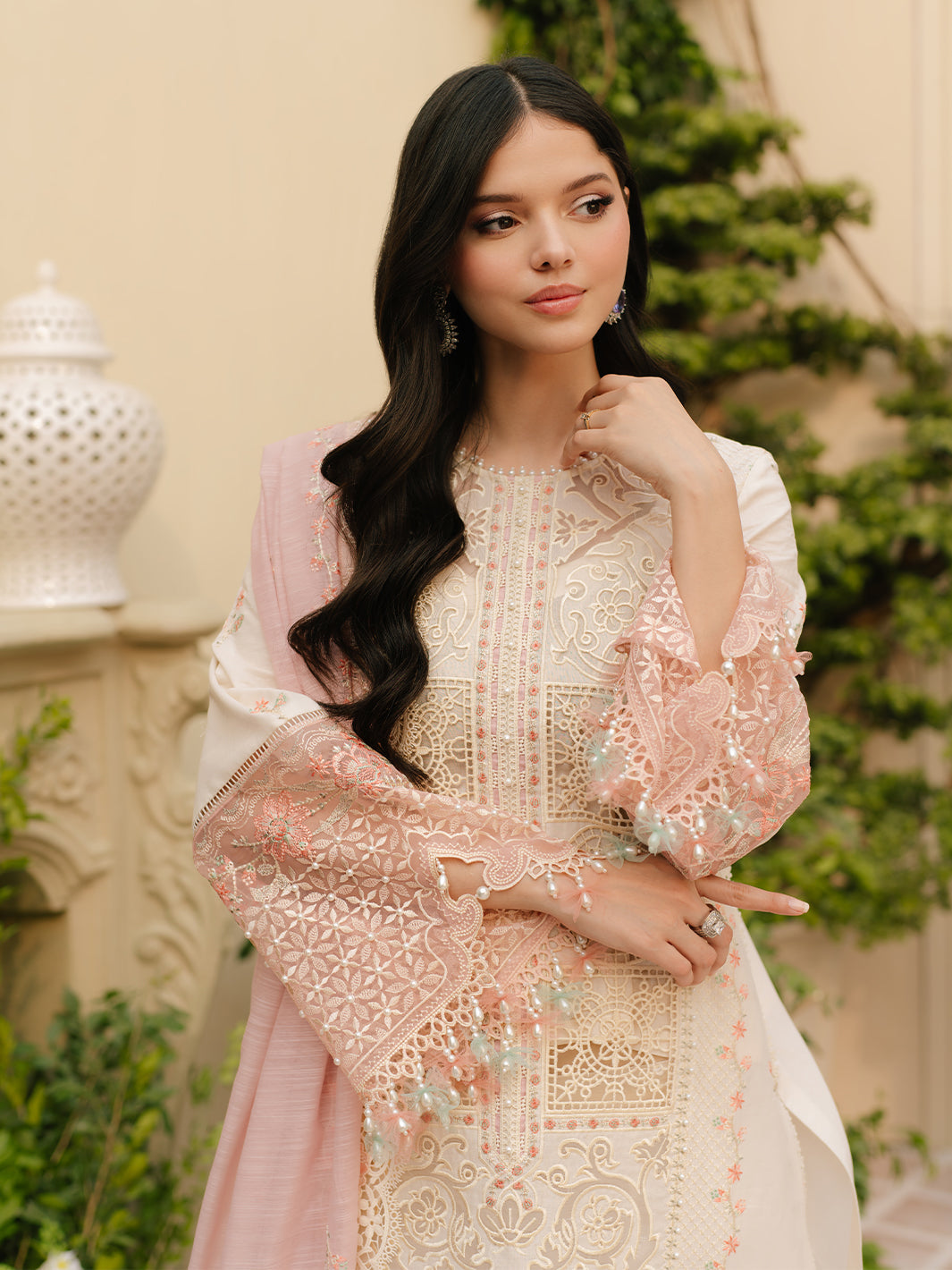 Bin Ilyas | Freesia Embroidered Lawn 25 | 107 - B - Official Bin Ilyas - Agha Fabrics UK
