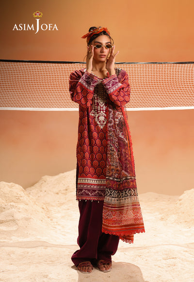 Asim Jofa | Summer Rhapsody | AJUBU-26 Printed Embroidered Lawn - Official Asim Jofa - Agha Fabrics UK