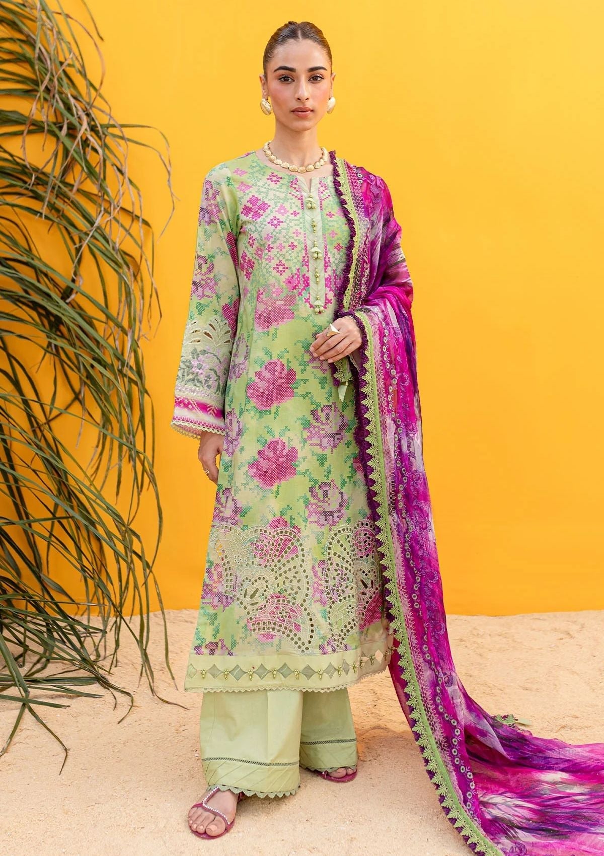 Lawn Collection - Nureh - Gardenia - Embroidered 24 - NS#139 - Official Nureh - Agha Fabrics UK