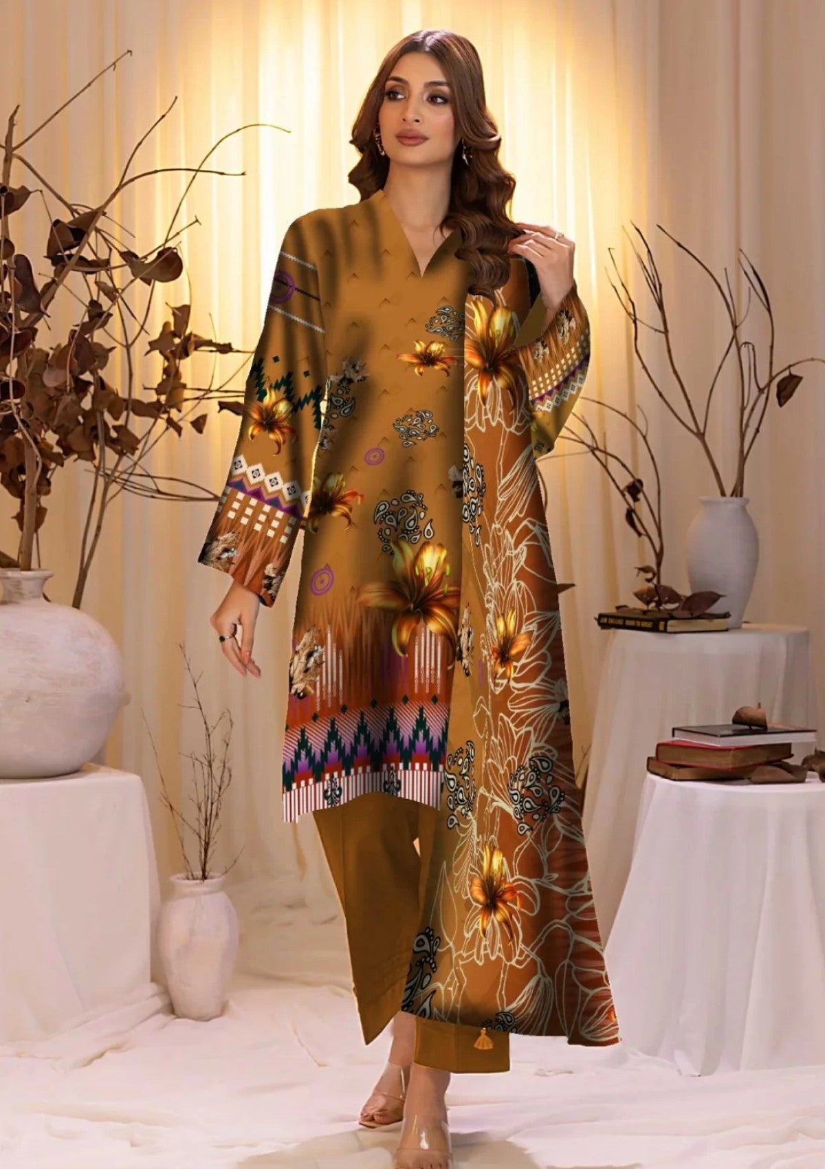 Winter Collection - Art n Style - Monsoon Linen - Volume 2 - A24#24 - Official Art n Style - Agha Fabrics UK