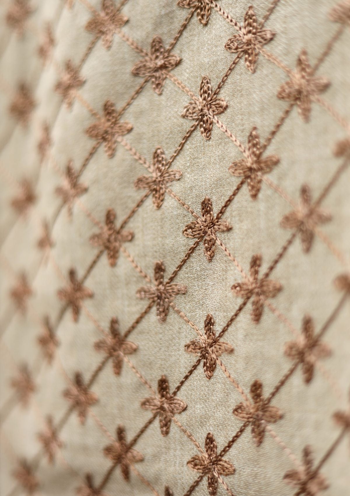 Ari Work Wool Shawl D - 28 - Brown - Official Shawls Niche - Agha Fabrics UK