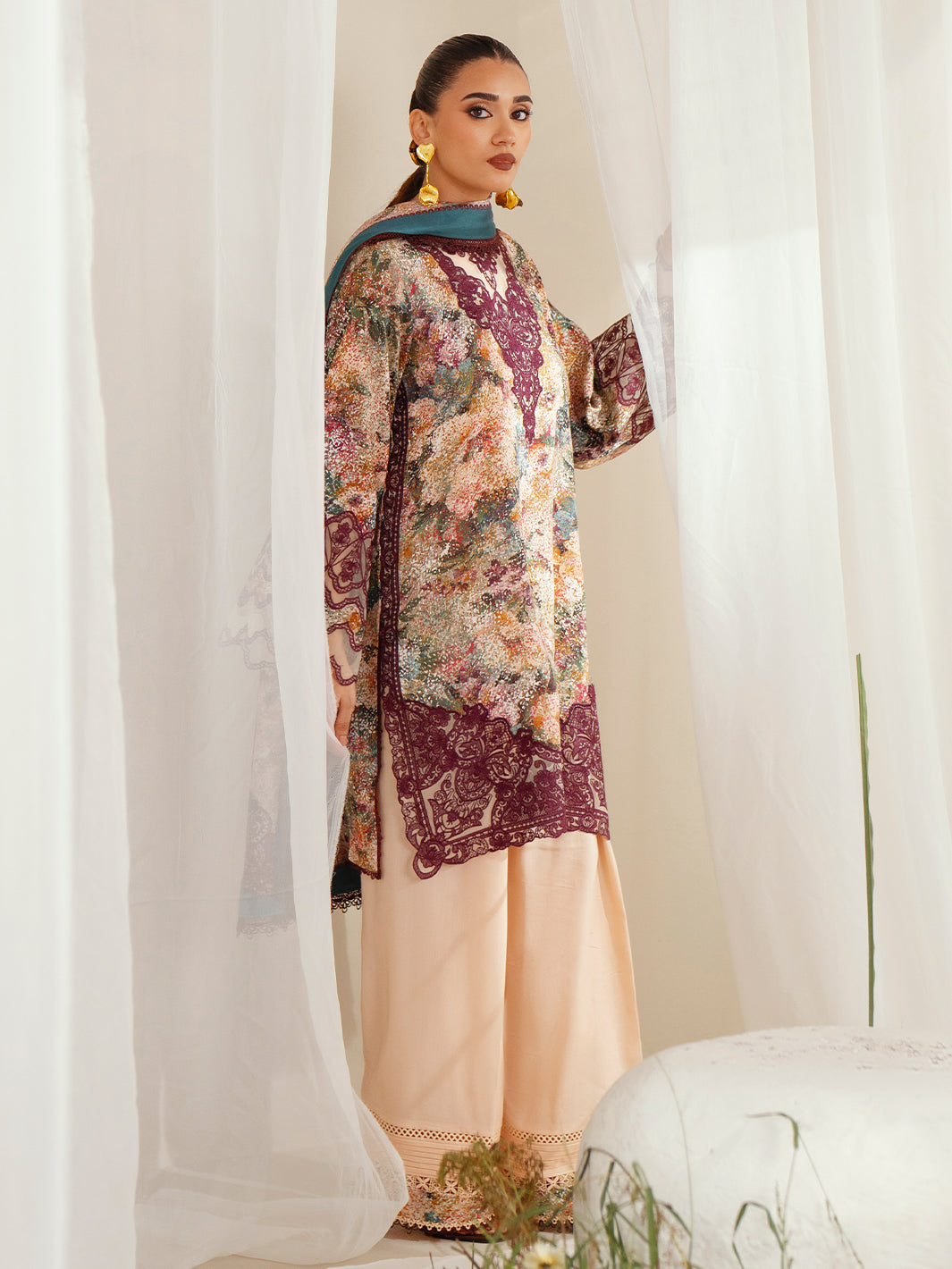 Bin Ilyas | Eres Bonita Viscose 25 | 1104-B - Official Bin Ilyas - Agha Fabrics UK