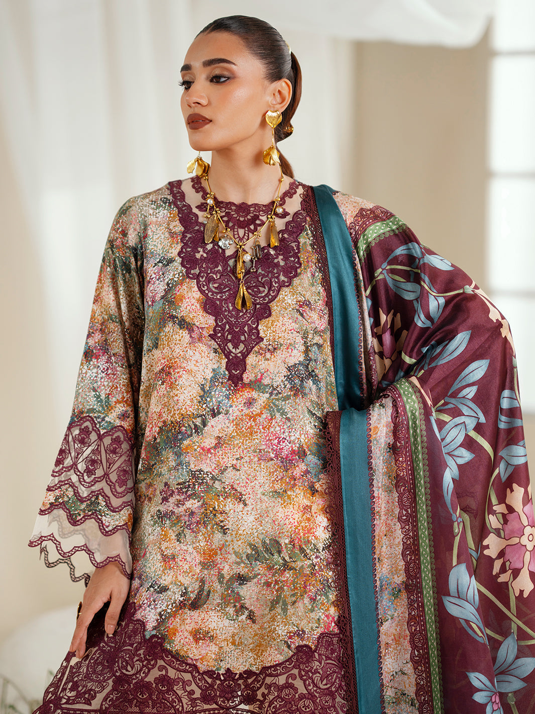 Bin Ilyas | Eres Bonita Viscose 25 | 1104-B - Official Bin Ilyas - Agha Fabrics UK