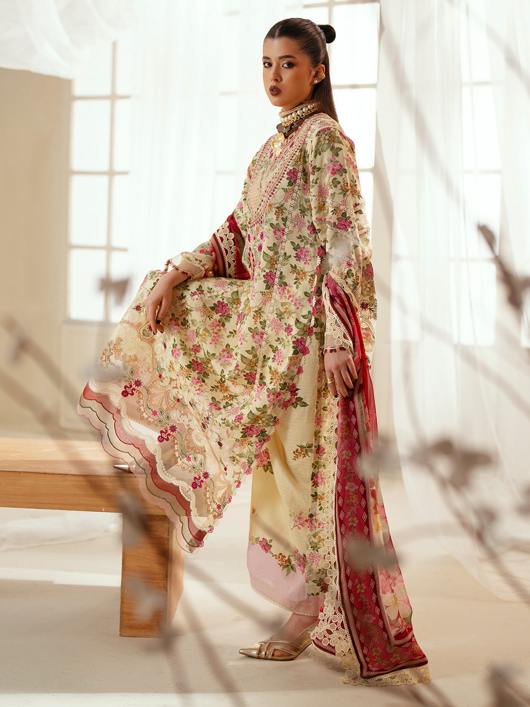 Bin Ilyas | Eres Bonita Viscose 25 | 1107-A - Official Bin Ilyas - Agha Fabrics UK