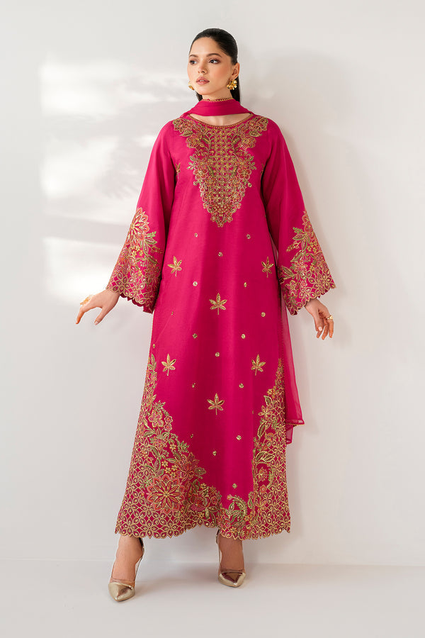 Baroque | Luxury Pret 25 | EMBROIDERED RAW SILK PR-1165 - Official Baroque - Agha Fabrics UK
