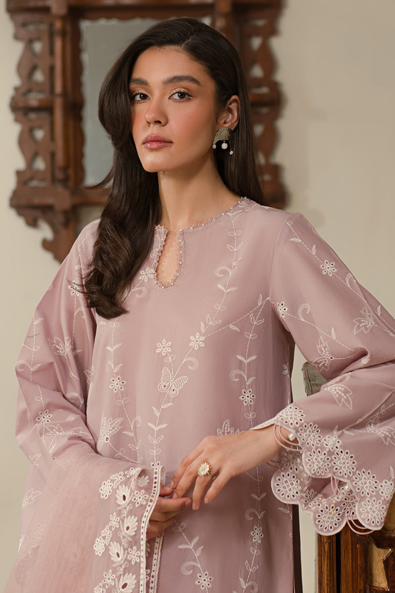 Cross Stitch | Chikankari Lawn 25 | MAUVE GLAM