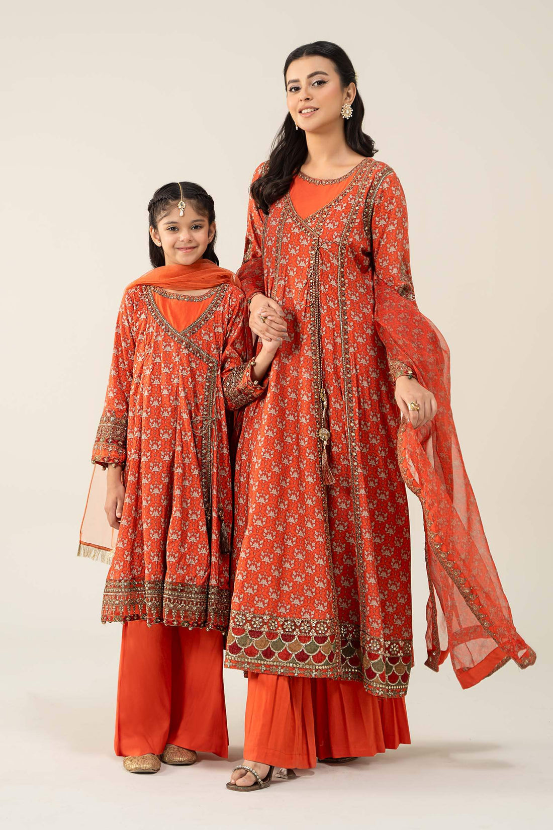 Maria B | Girls | MKD-W24-16 (Orange) -  Maria B Maria B Kids - Original Designer Dress - House of Maryam