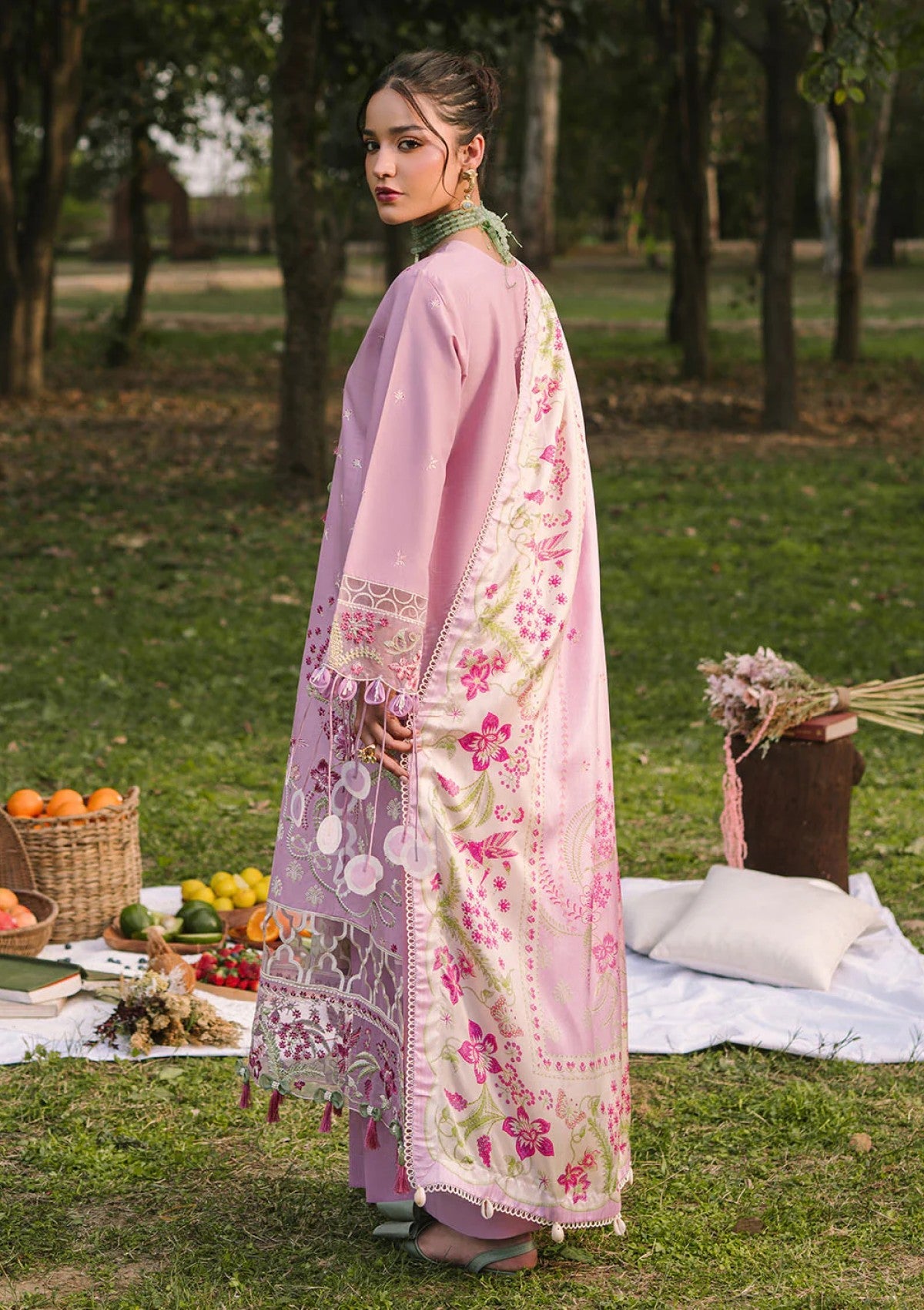 Lawn - Mahnur - Dahlia - Luxury 25 - D#02-B - Rosa