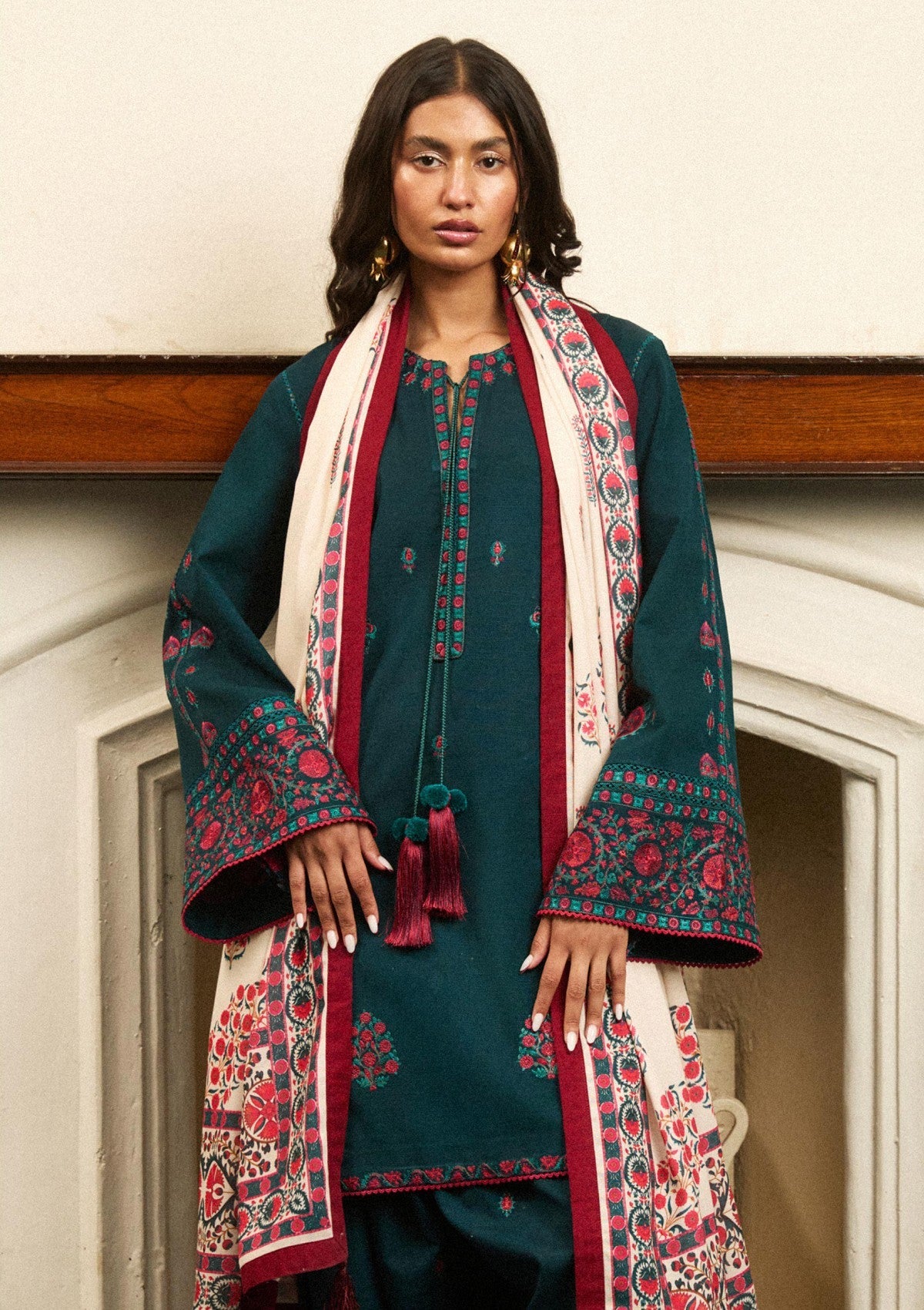 Winter Collection - Jugnu by Hussain Rehar - Autumn Winter - Marina - Official Jugnu by Hussain Rehar - Agha Fabrics UK