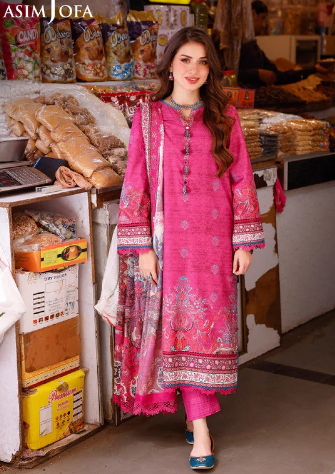 Lawn Collection - Asim Jofa - Arabic - AJPL#17 - Official Asim Jofa - Agha Fabrics UK