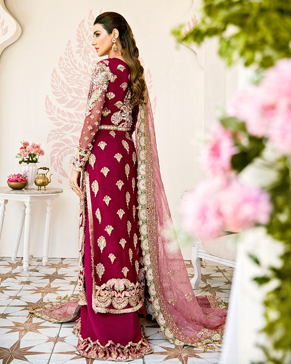 Gulaal | Wedding Formals | Pois Embroidered Net 3-Piece Suit WS-08 - Official Gulaal - Agha Fabrics UK