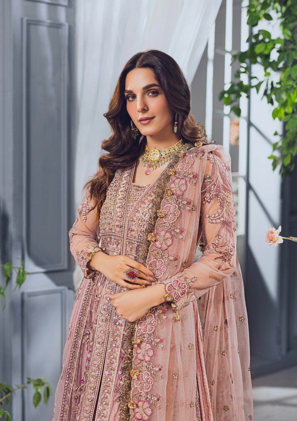 Formal Collection - Rubaaiyat - Wedding Edit 24 - Tea Pink - Official Rubaaiyat - Agha Fabrics UK
