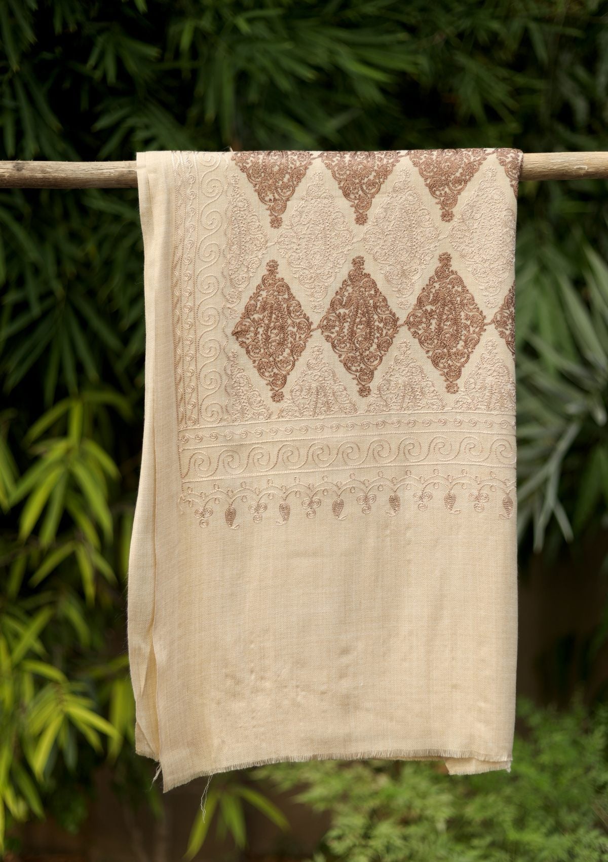 Ari Work Wool Shawl D - 59 - Skin - Official Shawls Niche - Agha Fabrics UK