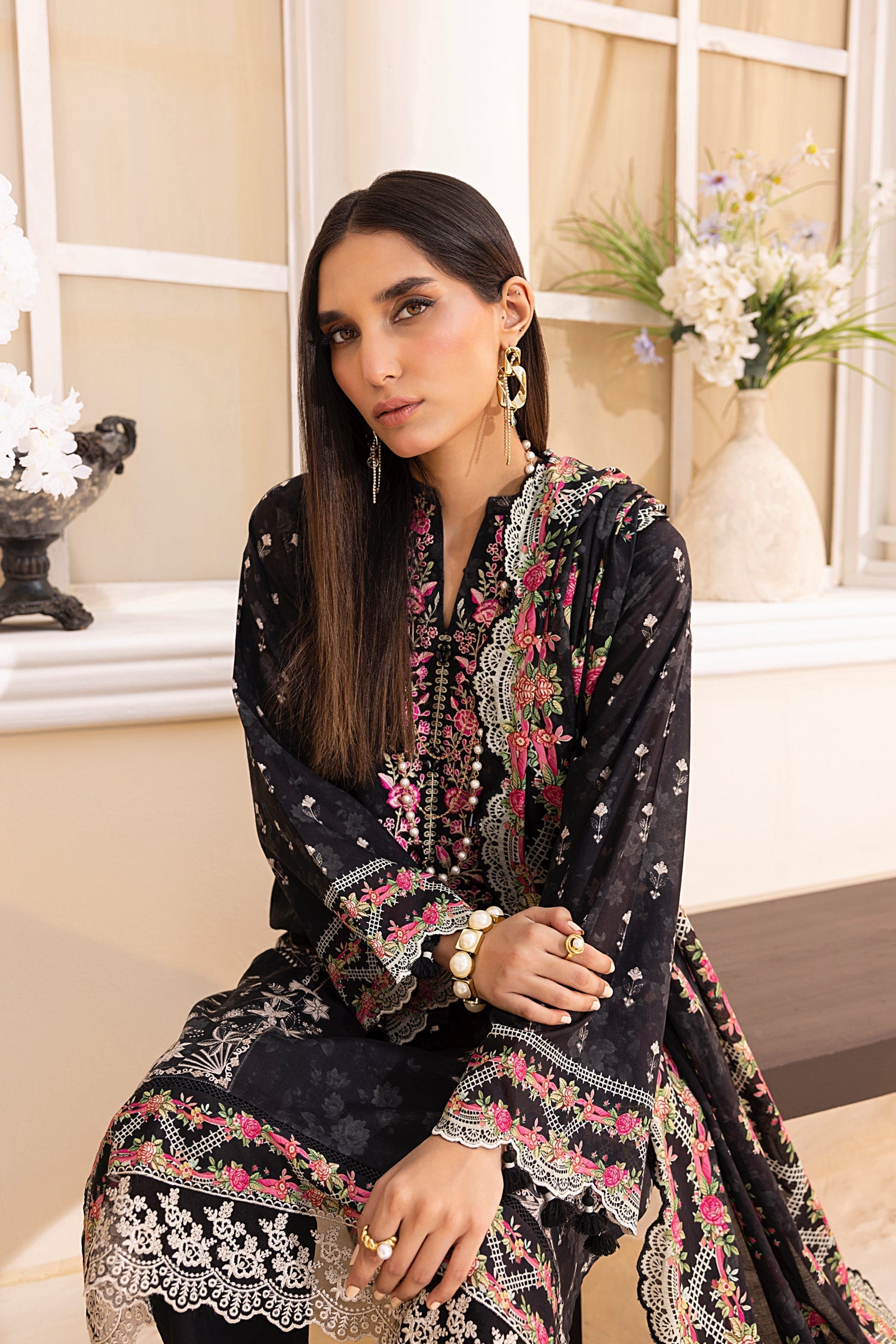 LSM | Embroidered and Printed Lawn | LG-MM-0220