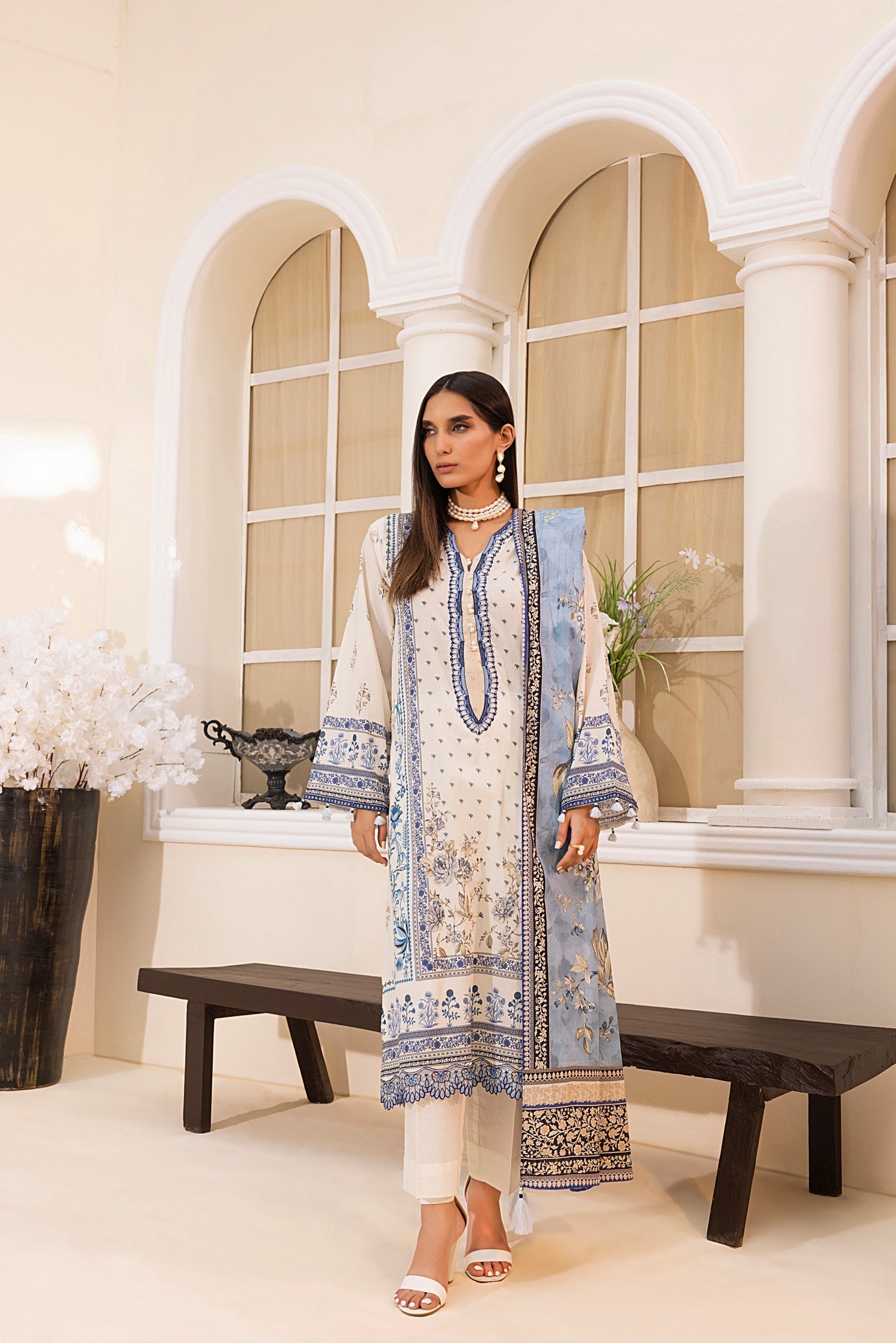 LSM | Embroidered and Printed Lawn | LG-MM-0223