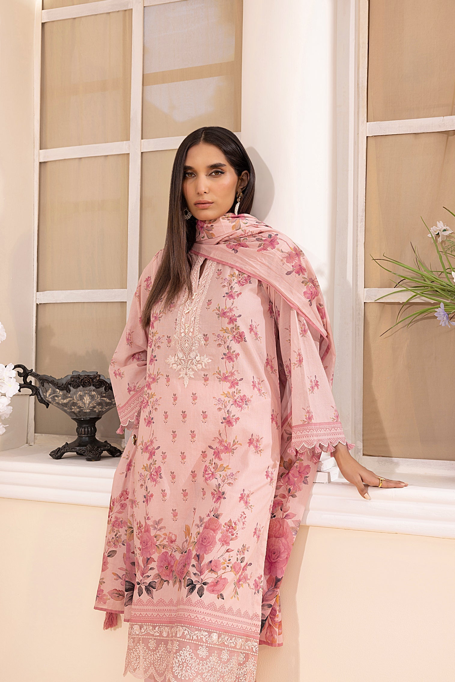 LSM | Embroidered and Printed Lawn | LG-MM-0224