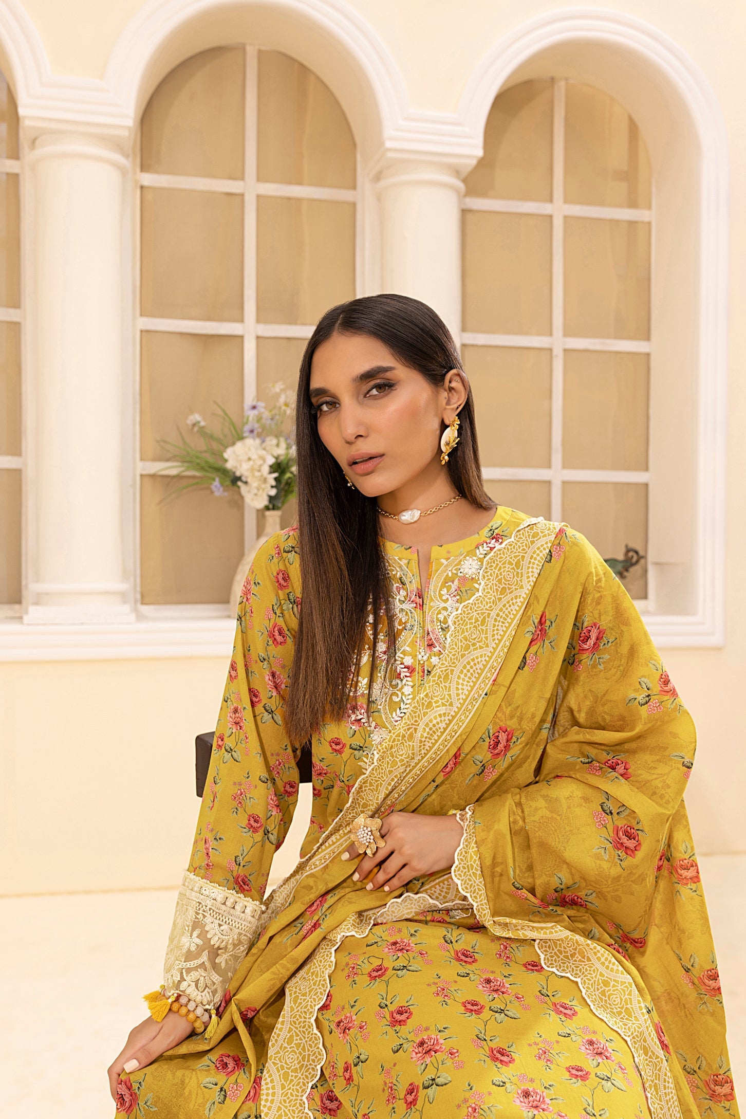 LSM | Embroidered and Printed Lawn | LG-MM-0226