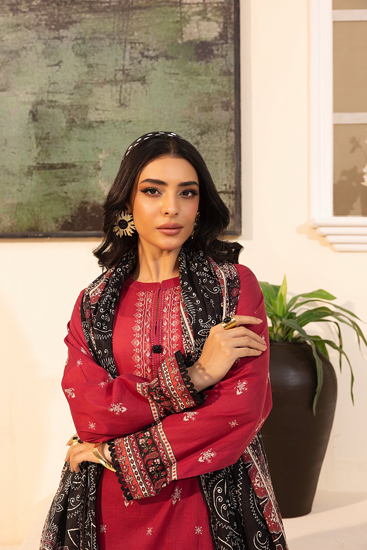 LSM | Embroidered and Printed Lawn | LG-MM-0242