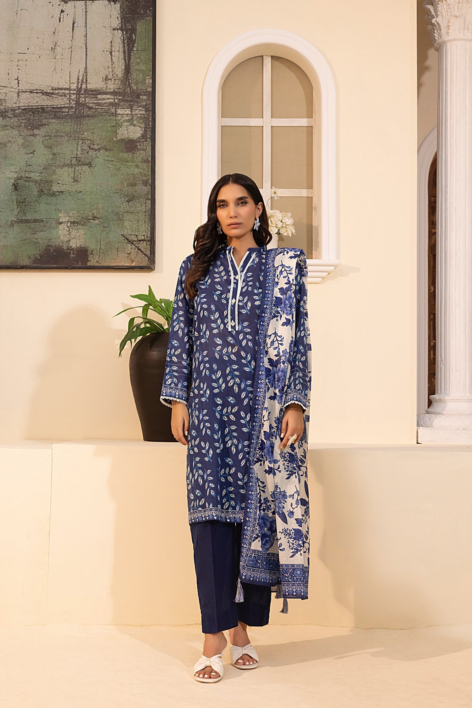 LSM | Embroidered and Printed Lawn | LG-MM-0243