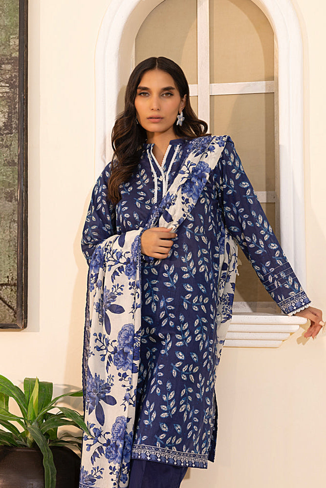 LSM | Embroidered and Printed Lawn | LG-MM-0243