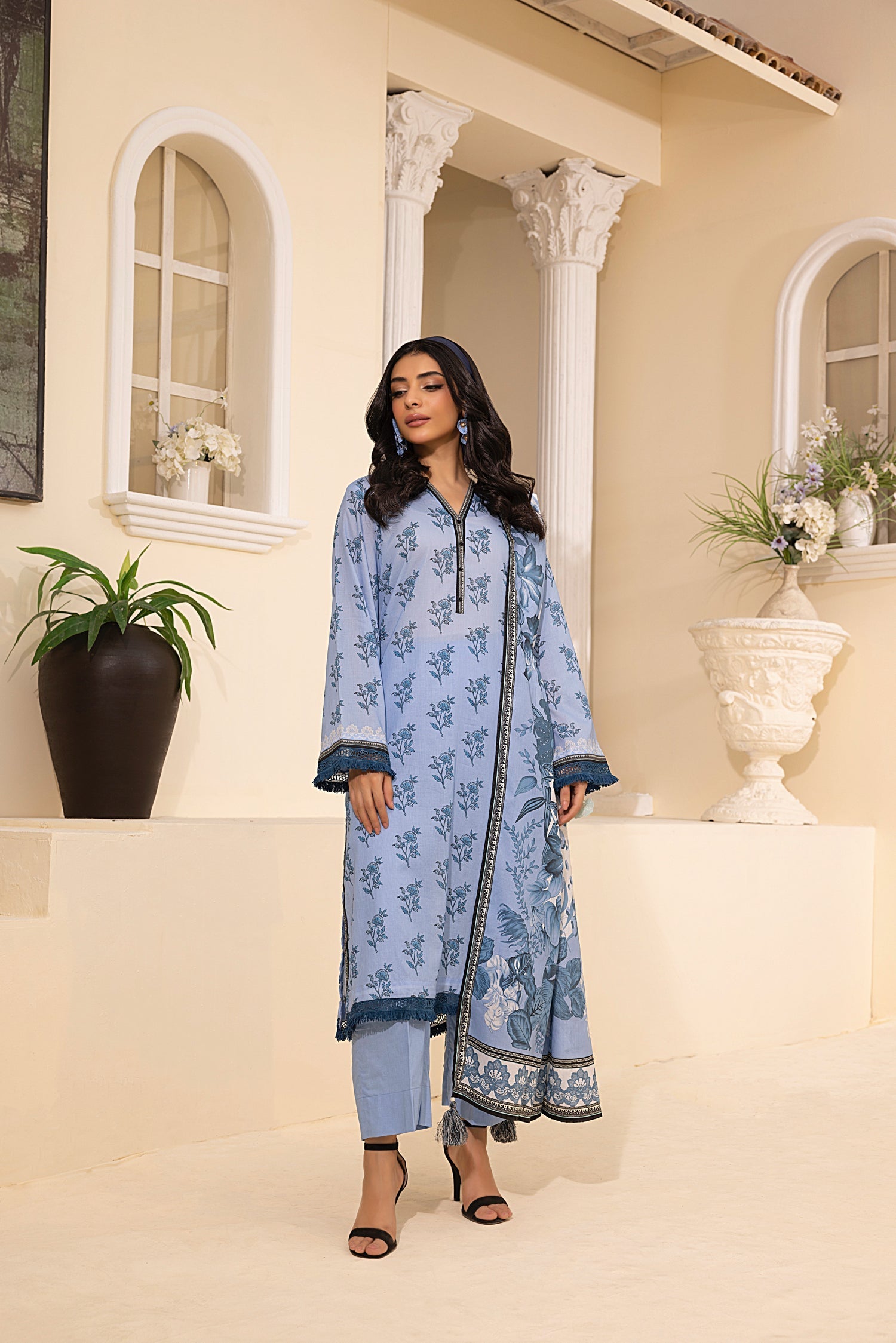 LSM | Embroidered and Printed Lawn | LG-MM-0244