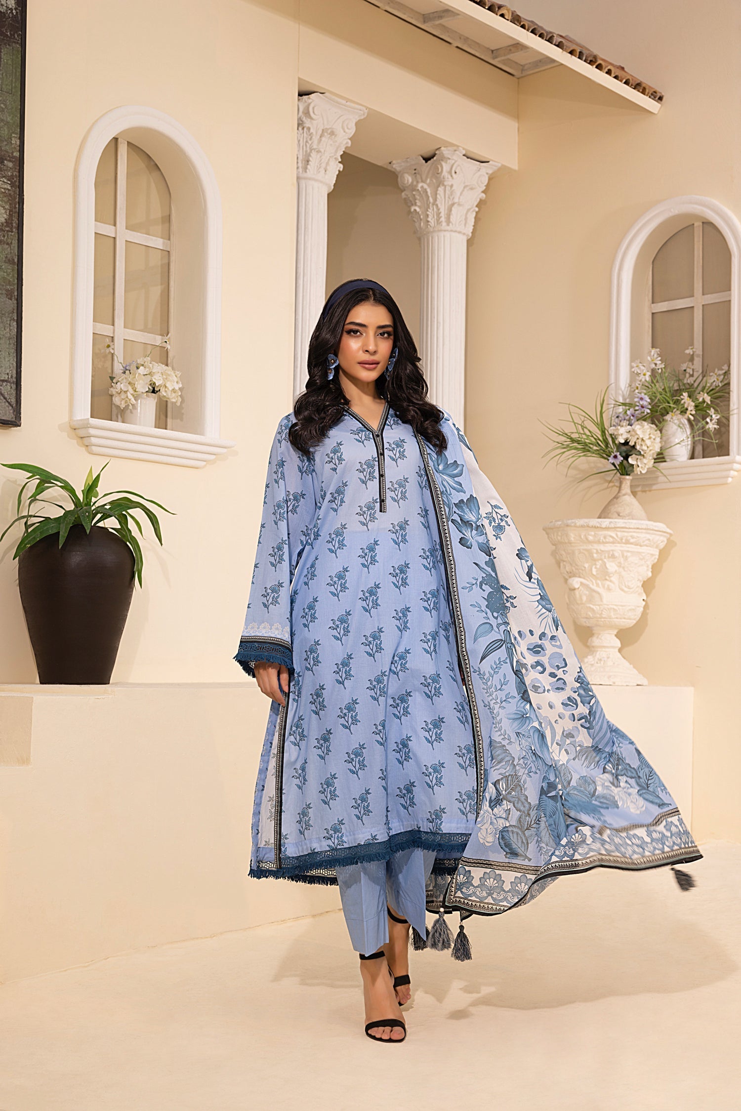 LSM | Embroidered and Printed Lawn | LG-MM-0244