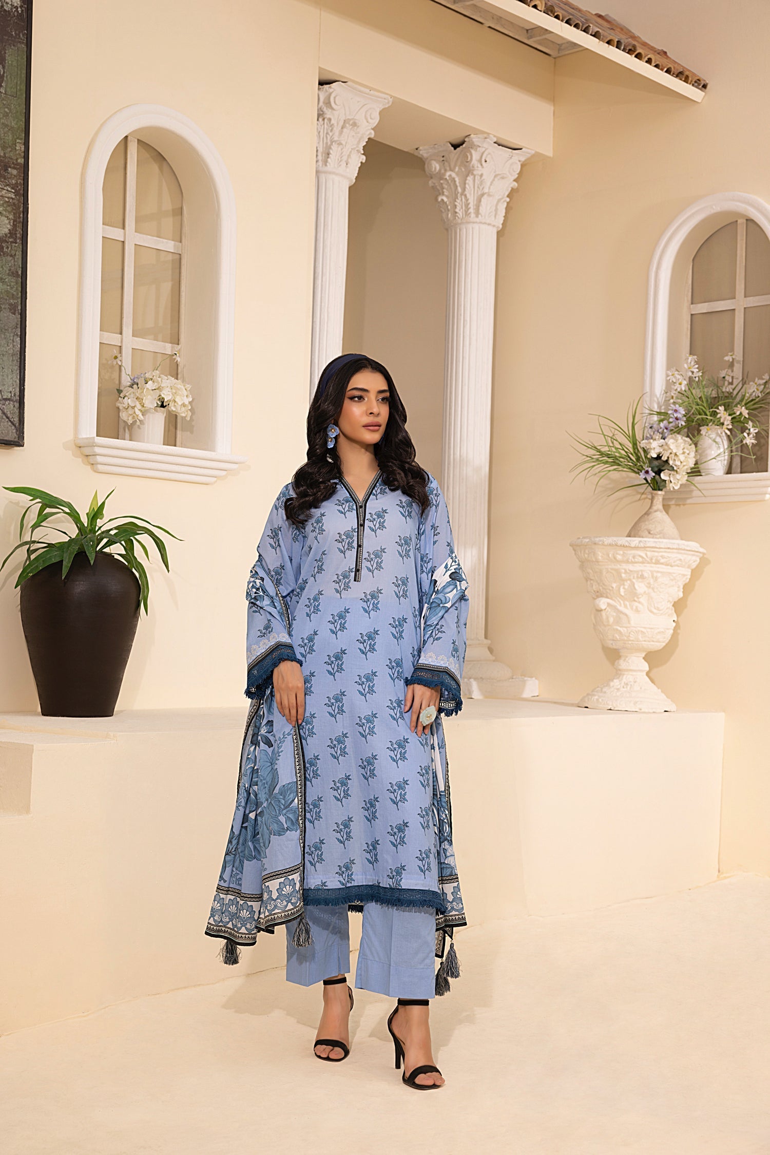 LSM | Embroidered and Printed Lawn | LG-MM-0244