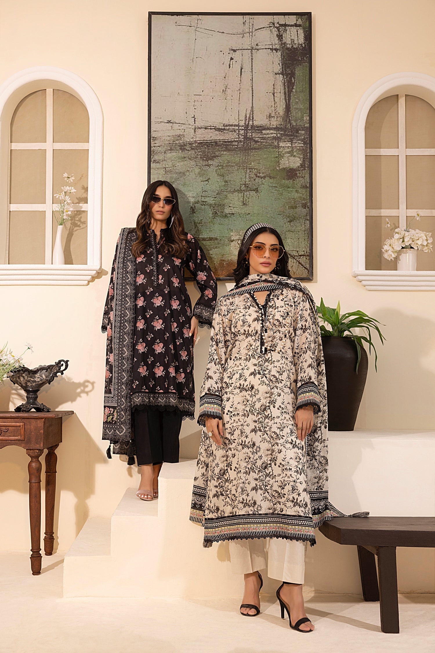 LSM | Embroidered and Printed Lawn | LG-MM-0249