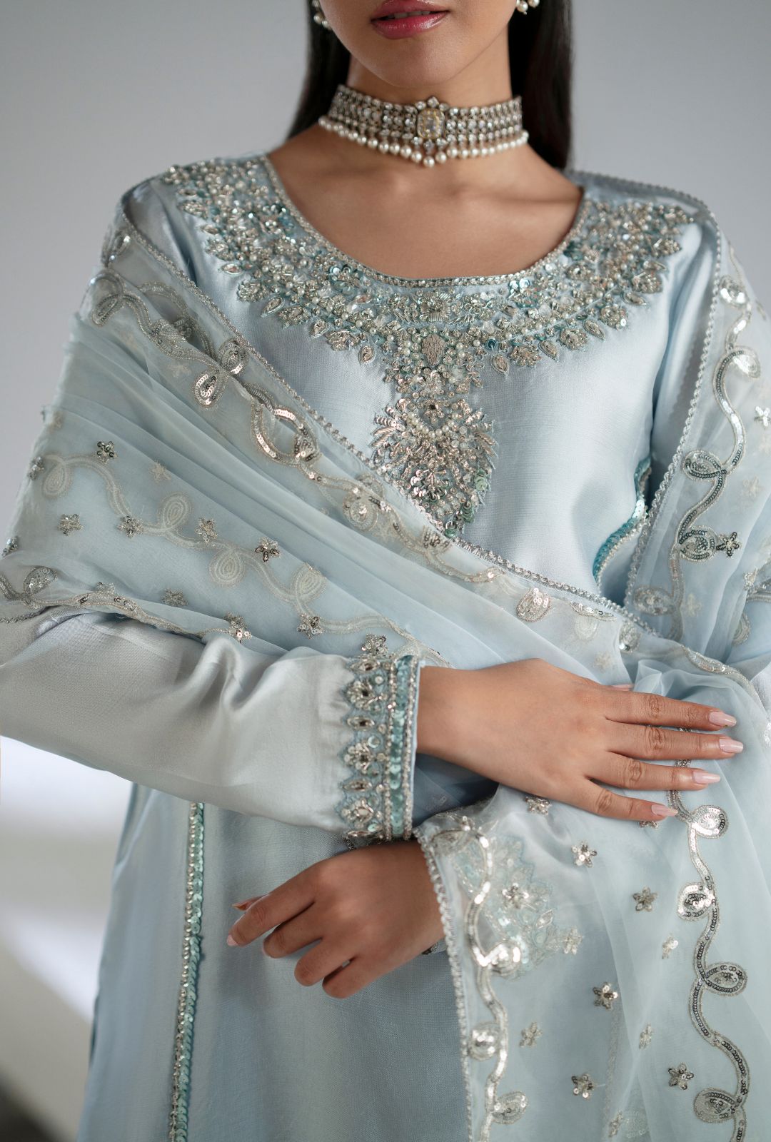 Inayat | Luminae Luxe Pret 25 | Mist - Official Inayat - Agha Fabrics UK