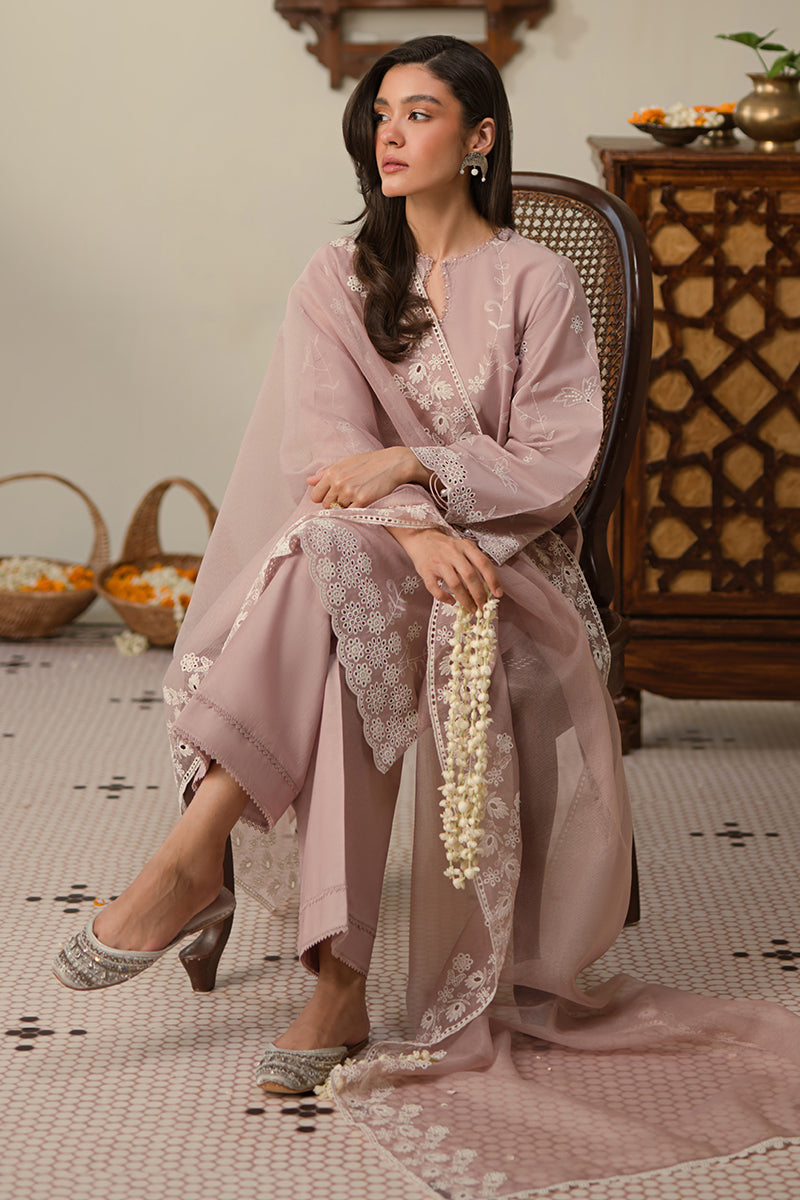 Cross Stitch | Chikankari Lawn 25 | MAUVE GLAM