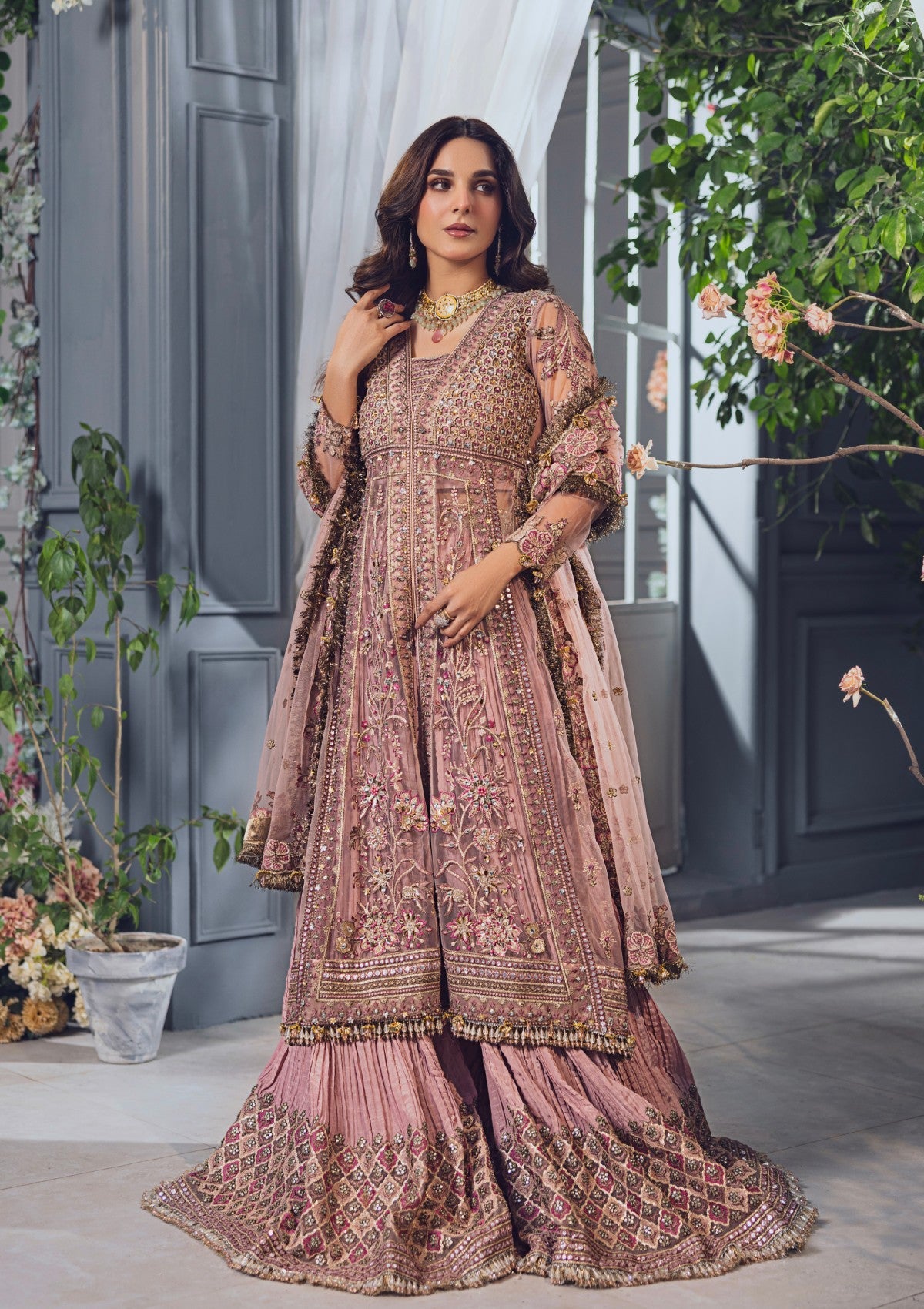 Formal Collection - Rubaaiyat - Wedding Edit 24 - Tea Pink - Official Rubaaiyat - Agha Fabrics UK